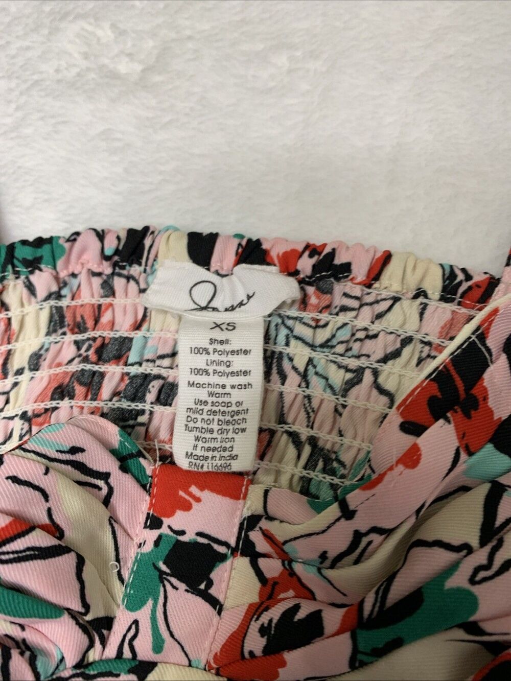Japna Crop Top Women's XS Pink Floral Smocked Boned Corset Style Pull Over NWT - Picture 4 of 7